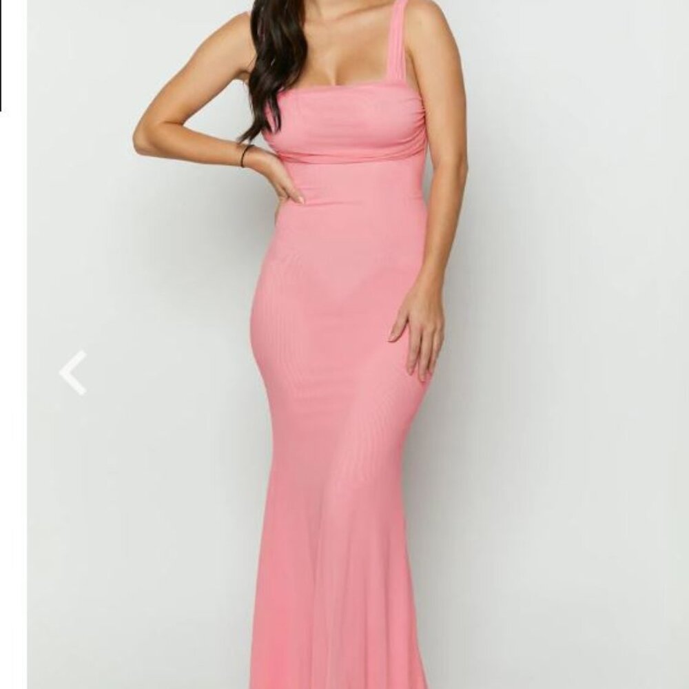 Beverly Pink Mesh Maxi Dress